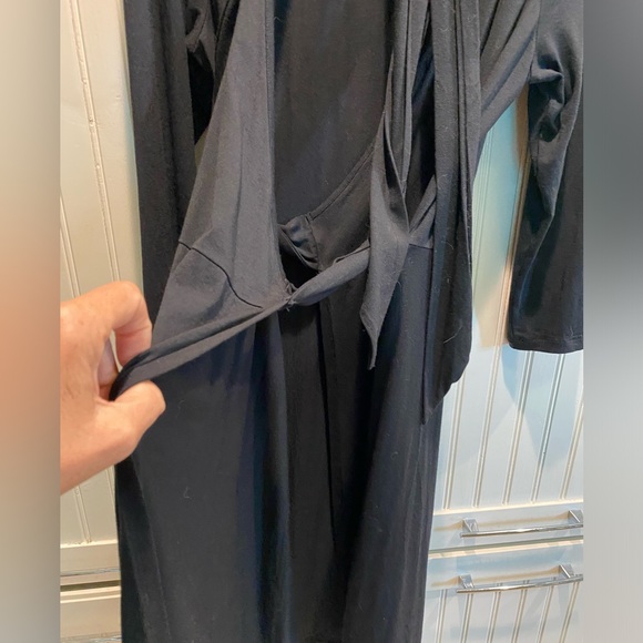 Banana Republic Black Long Sleeve Wrap Dress - L - Picture 4 of 7